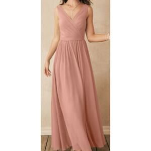 AW BRIDAL 8 M Rose Pink Gwyneth wedding bridesmaid maxi dress new B108
